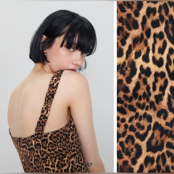 Zara Animal Print Fitted Mini Dress. - Picture 2 of 8